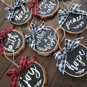 Christmas wood slice ornaments